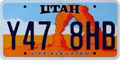 UT license plate Y478HB