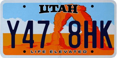 UT license plate Y478HK