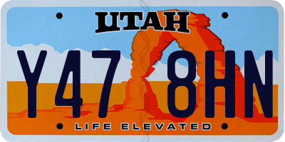 UT license plate Y478HN