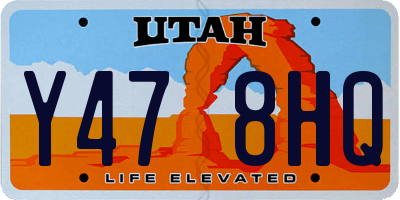 UT license plate Y478HQ
