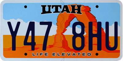 UT license plate Y478HU