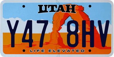 UT license plate Y478HV