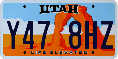 UT license plate Y478HZ