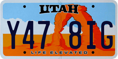 UT license plate Y478IG