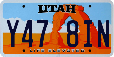 UT license plate Y478IN