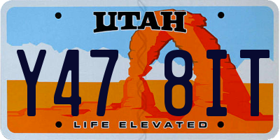 UT license plate Y478IT