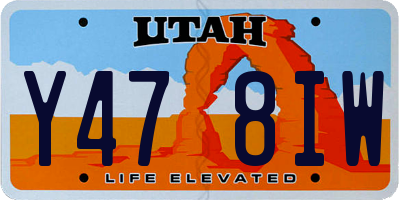 UT license plate Y478IW