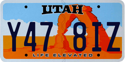 UT license plate Y478IZ