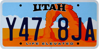 UT license plate Y478JA