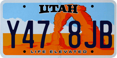 UT license plate Y478JB