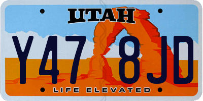 UT license plate Y478JD