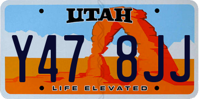 UT license plate Y478JJ