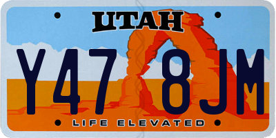 UT license plate Y478JM