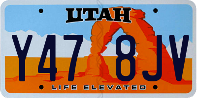 UT license plate Y478JV