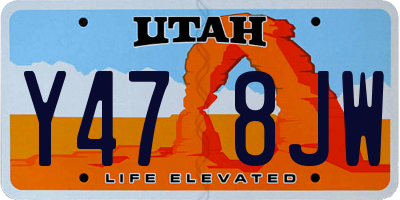 UT license plate Y478JW