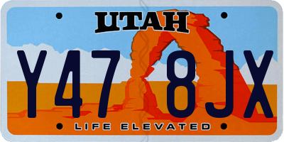 UT license plate Y478JX