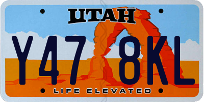 UT license plate Y478KL
