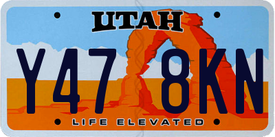 UT license plate Y478KN