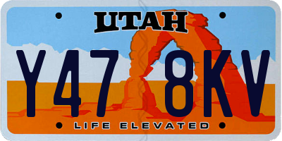 UT license plate Y478KV