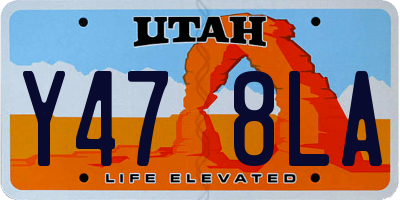 UT license plate Y478LA