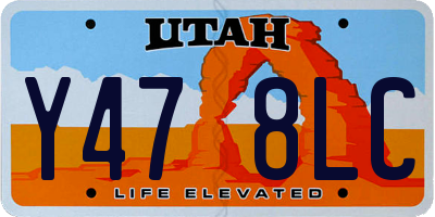 UT license plate Y478LC