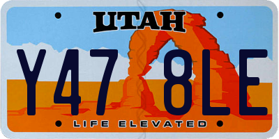 UT license plate Y478LE