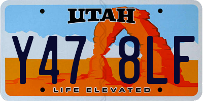 UT license plate Y478LF