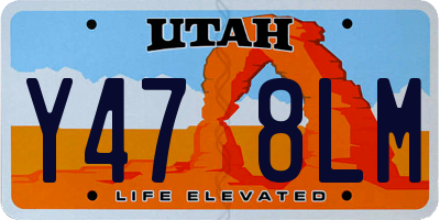 UT license plate Y478LM