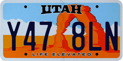UT license plate Y478LN