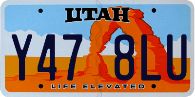 UT license plate Y478LU