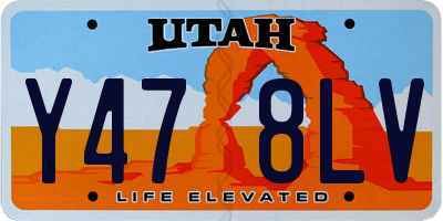 UT license plate Y478LV