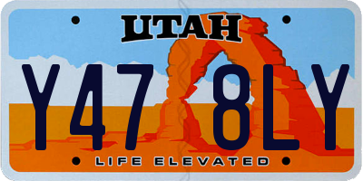 UT license plate Y478LY