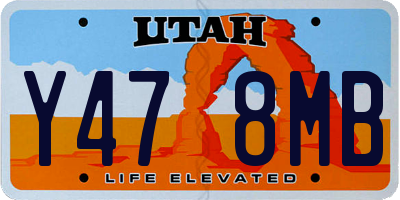 UT license plate Y478MB