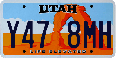 UT license plate Y478MH