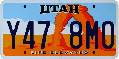 UT license plate Y478MO