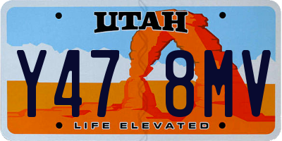 UT license plate Y478MV