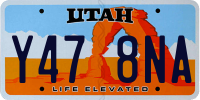 UT license plate Y478NA