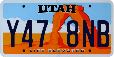 UT license plate Y478NB