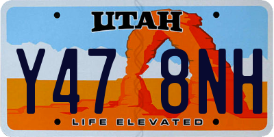 UT license plate Y478NH