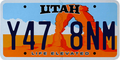 UT license plate Y478NM