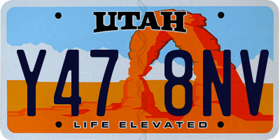 UT license plate Y478NV