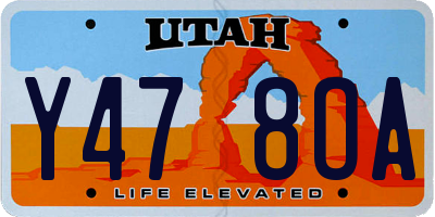 UT license plate Y478OA