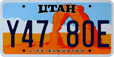UT license plate Y478OE