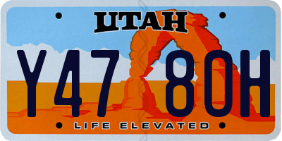 UT license plate Y478OH