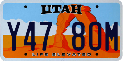 UT license plate Y478OM