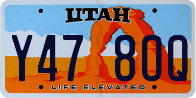 UT license plate Y478OQ