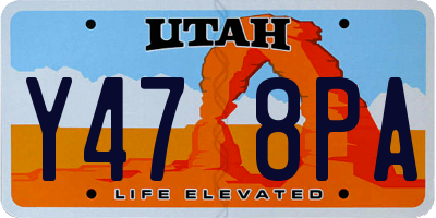 UT license plate Y478PA