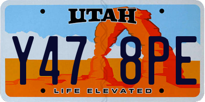 UT license plate Y478PE
