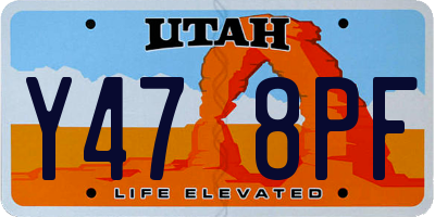 UT license plate Y478PF