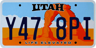 UT license plate Y478PI